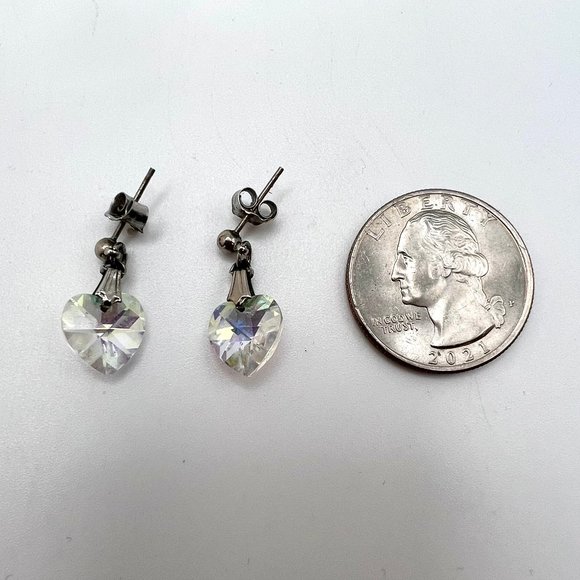 Crystal Sweetheart Pierced Earrings - Picture 4 of 4